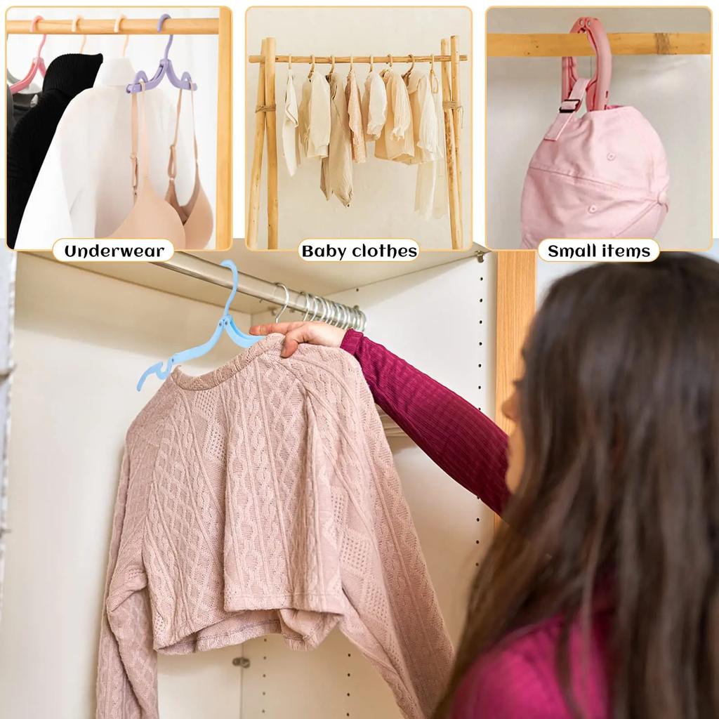 Folding Travel Hangers Portable Folding Clothes Hangers Travel Space Saving Foldable Clothes Drying Rack for Adult