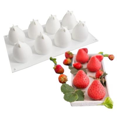 Stampo da forno a forma di fragola per uso alimentare, facile rilascio, strumento per decorare torte fai da te, silicone riutilizzabile per caramelle al cioccolato