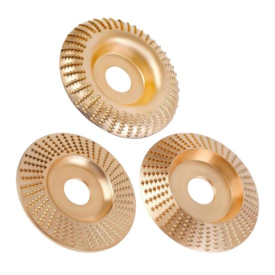 3Pcs Angle Grinder Polishing Pad, Wide Angle Grinder Compatible 4-4.5 Inch with Adapters, Curved Grooved Anti-Clog Teeth for Engraving Polishing