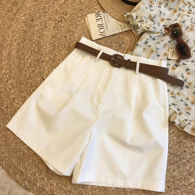 

Summer thin high-waisted loose straight-leg suit casual pants wide-leg five-point pants 3028# 2XL