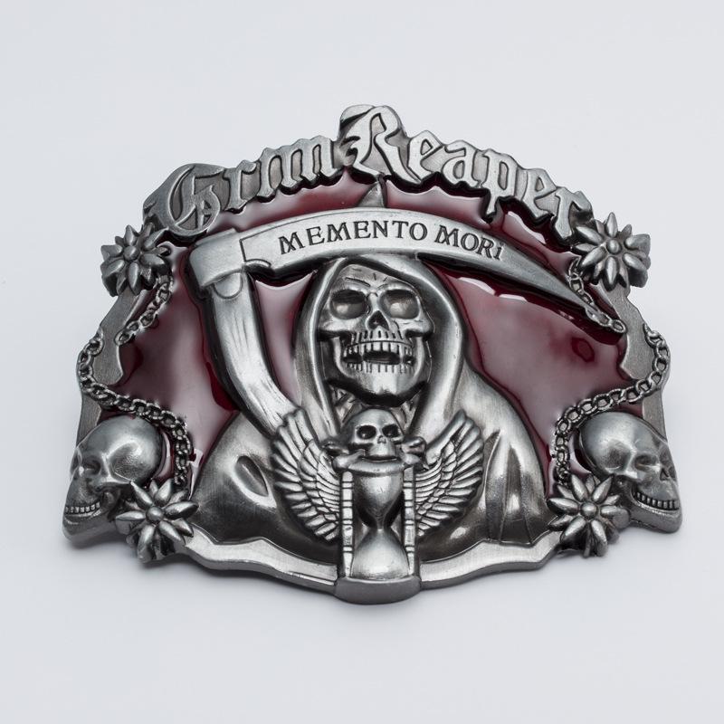 Men's Trendy Red Retro Skull Punk Belt Buckle