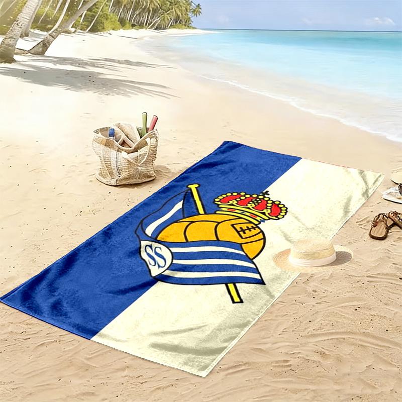 Asciugamano da Spiaggia Stampa Real Sociedad, Asciugamano Grande Morbido Asciugatura Rapida per Spiaggia Campeggio Nuoto