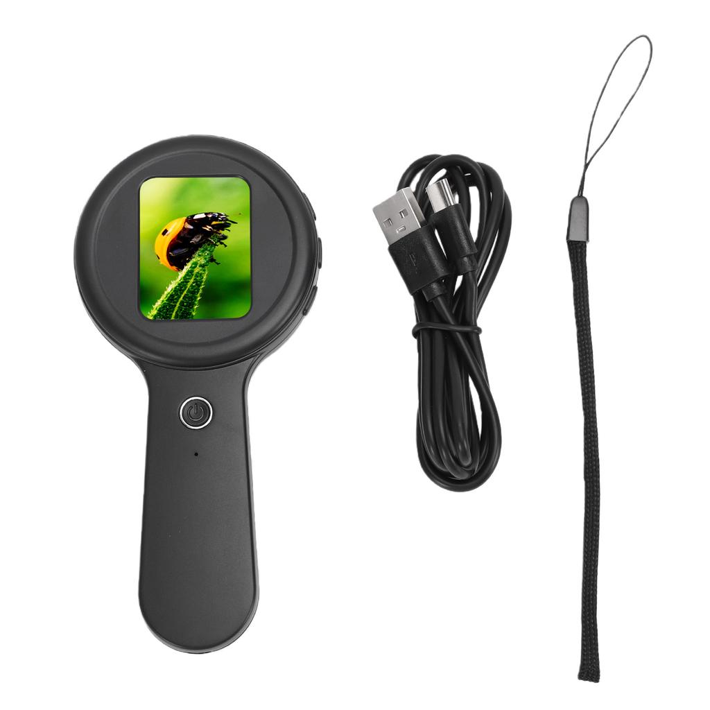 Digital Microscope Handheld 2.0 Inch Screen Portable Digital Magnifying Glass 200X Magnification 16 LED Lights Anti