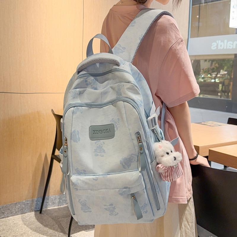 High value schoolbag female junior high school student high school student backpack college student campus printing large capacity backpack