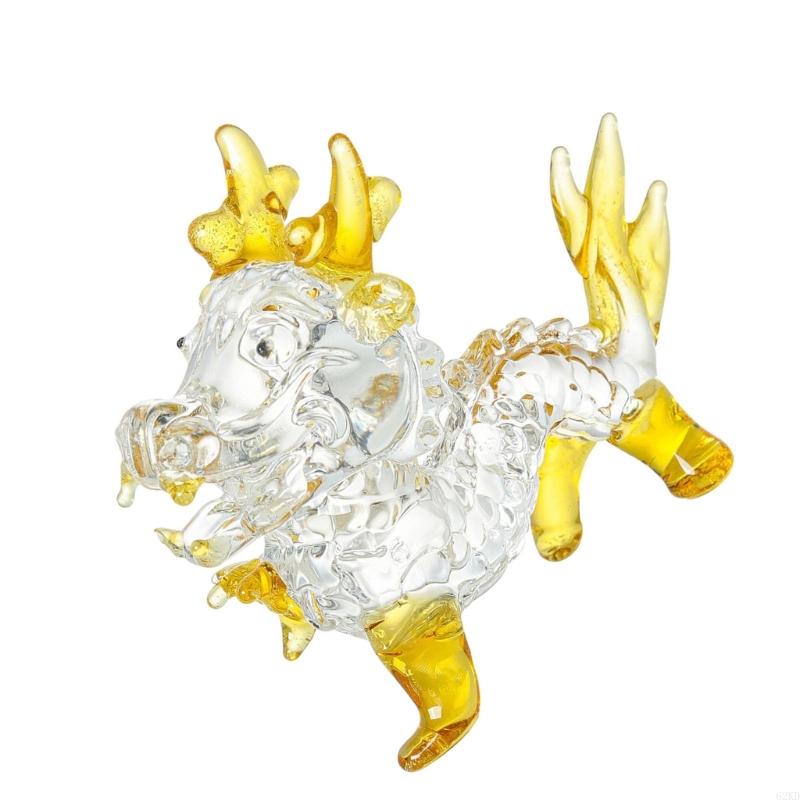 62KD Colorful Crystal Feng Shui Dragon Statue for Office Living Room Craft with Care