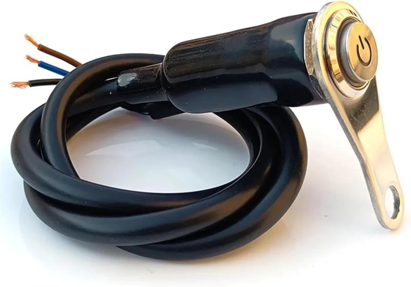 Key Cylinder Bike LED Motorcycle Switch ON + OFF Handlebar Mount Aluminum Alloy Waterproof 12V Fog Light Lamp Bike Horn Push But