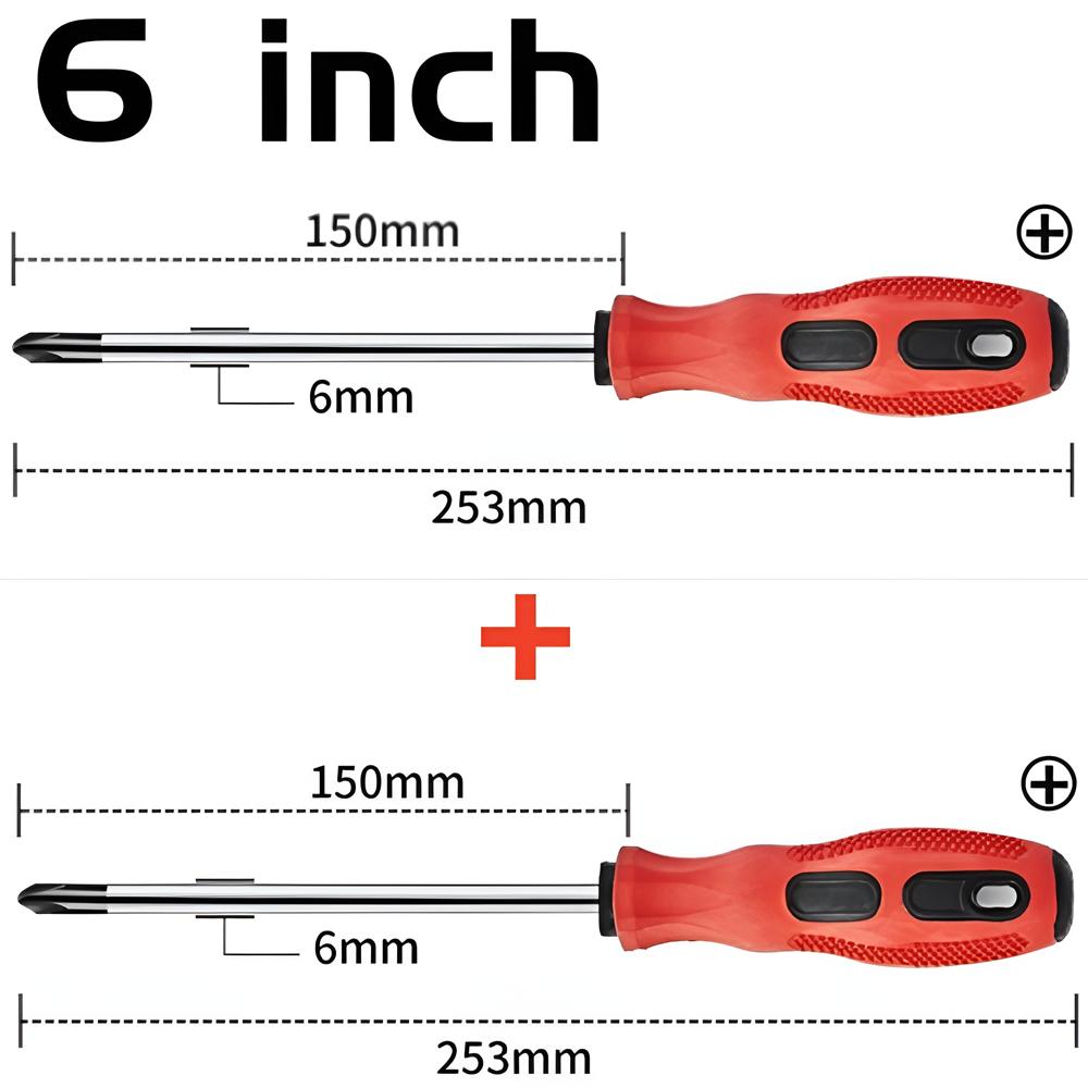 Magnetic Screwdriver Multifunctional Flat Head Cross Screwdriver Household Basic Anti Slip Manual Screw Drive Tool Screwdrivers
