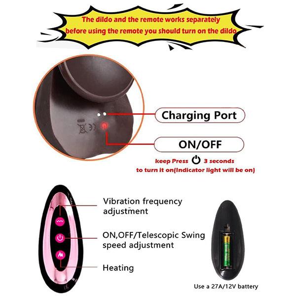 APP Remote Realistic Thrusting Penis Dildo Sex Toy Female Telescopic Rotation Heating G Spot Clitoral Anal Stimulation Vibrator Dildo Masturbator