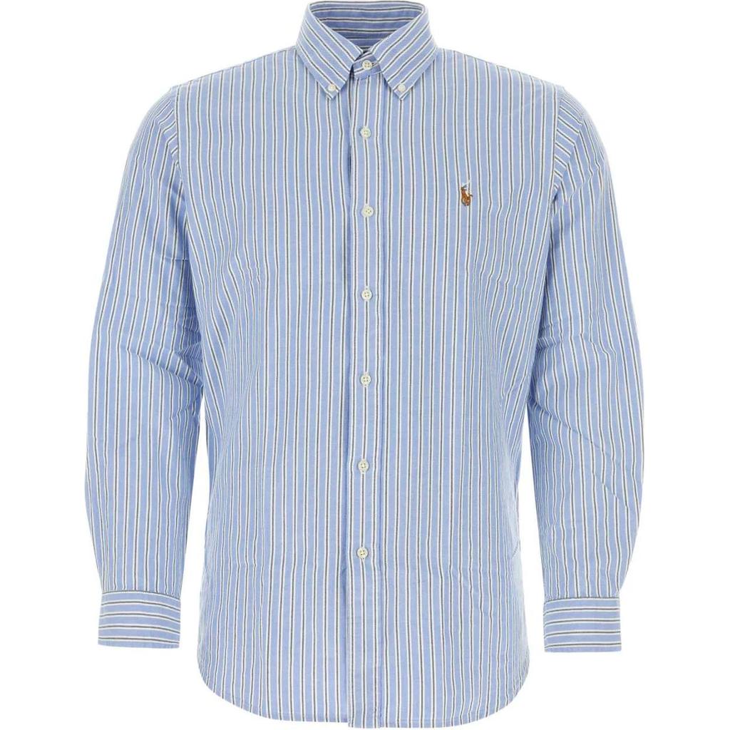 Polo Ralph Lauren FW23 Striped Button-Down Collar Long Sleeve Shirt Men shirts Blue 710928918-001