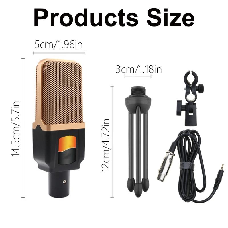 3.5mm PC Condenser Mic With Desktop Stand Recording Condenser Microphone For Clearly Sound Capturing For  Podcasts