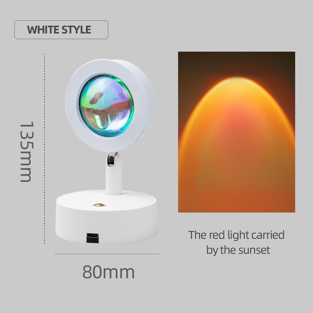 

Магнитный беспроводной светодиодный настенный светильник, сенсорный выключатель, перезаряжаемый ночник, вращающийся на 360°, проектор заката, окружающий свет белый