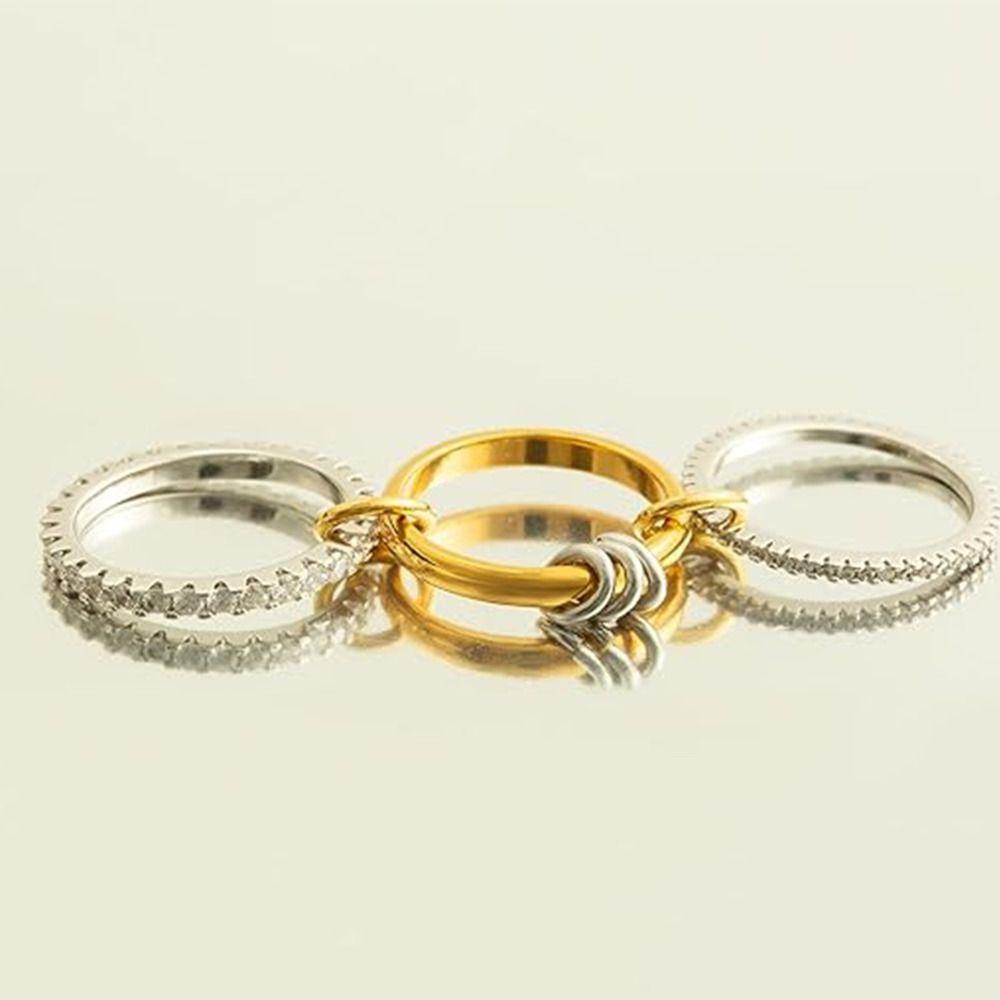 Stainless Steel Stackable Ring Full Diamond Zircon Rings for Women Fashion Gold Rings Perfect Gift