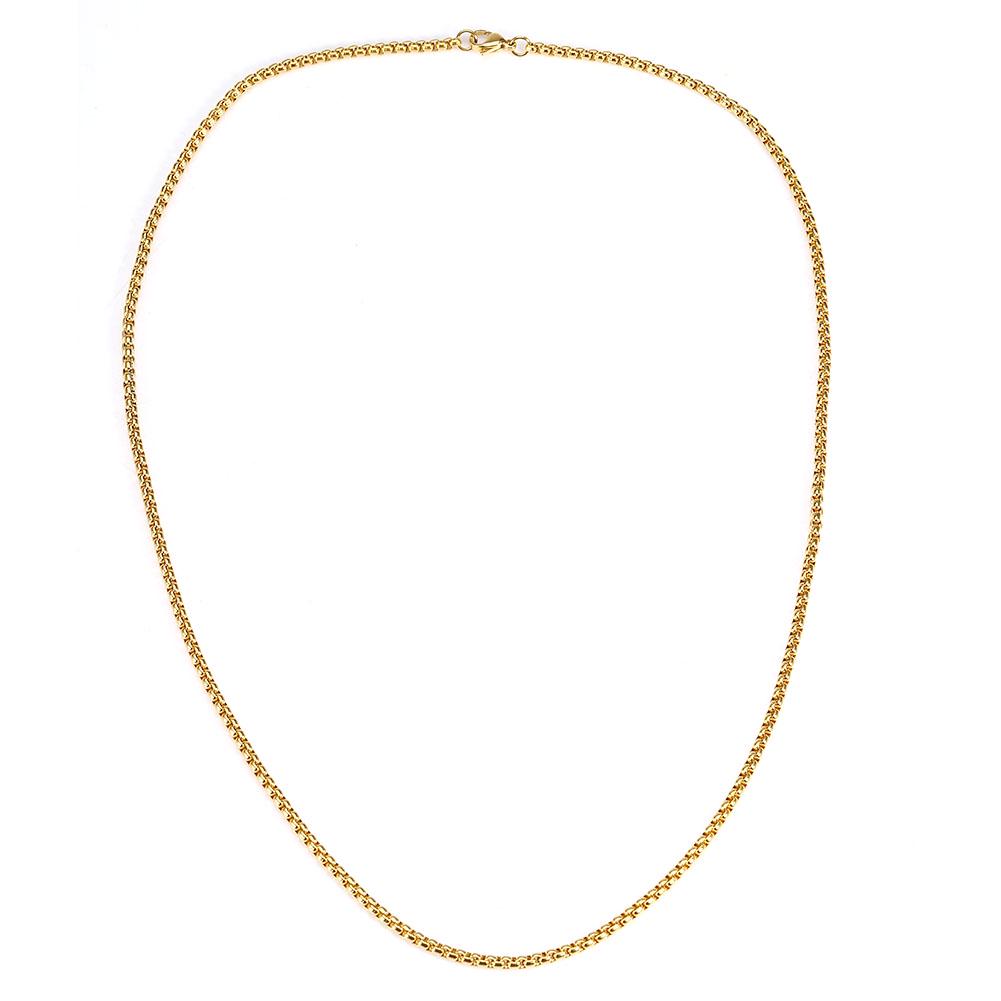 

Men’s Long Chain Golden Titanium Steel Necklace Fashion Jewelry