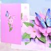 Greeting Card with Envelope Florals and Butterfly 3D Popup Paper Card Birthday Card for Mother Wife Girlfriend Daughter
