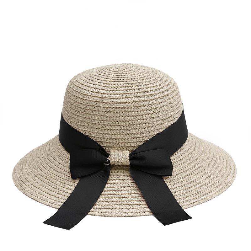 Summer Outdoor Empty Top Hat Solid Color Sun Hat Straw Beach Sun Hat Men