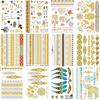 12 Bronzing Tattoo Stickers Set Beach Sexy Metallic Water Transfer Disposable Stickers