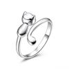 925 Silver Jewelry Individuality Fashion Aesthetic Accessories Female Small Fresh Cat Opening Rings R148