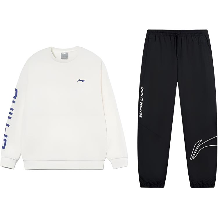 

Логотип Li Ning Принт Буква Модный Свободный Хлопковый Удобный Универсальный Пуловер с Круглым Вырезом Толстовка с Длинным Рукавом Повседневный Спортивный Костюм AWDTE67-3-AKLU-1 M