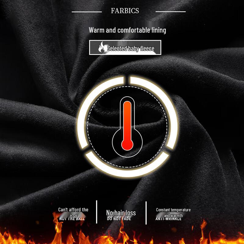 ROMON Men's Winter Fleece-Lined Straight Leg Casual Pants