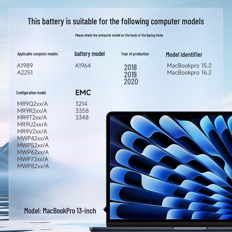 Jinggebao Replacement Battery for Apple MacBooks
