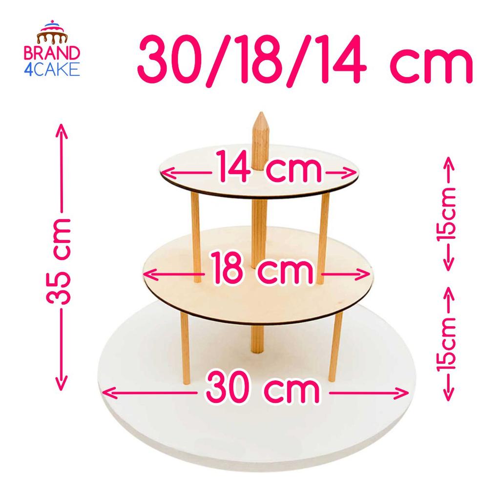 3-tiered Cake Stand 30/18/14 Cm Brand4cake