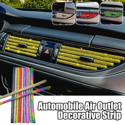 Bunte Strass Auto Luftauslass Zierleisten Lüftungsgitter Felgenverkleidung Autos Dekorstreifen Auto Styling Modifikation