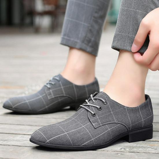 2021 New Men's Leather Business Formal Lace-up Casual Shoes