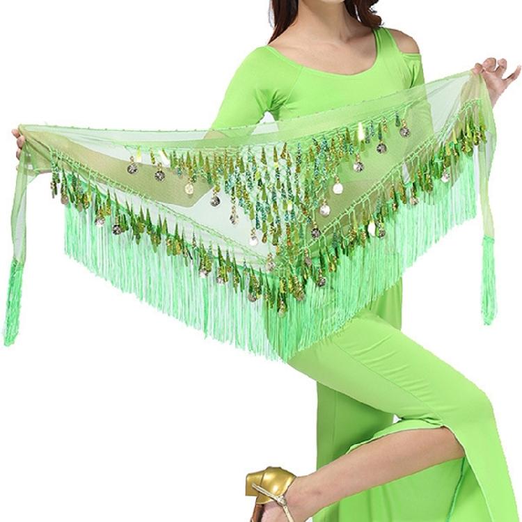Flashy Belly Dancing Hip Wrap with Fringes Sparkly Waist Chain Hip Scarf