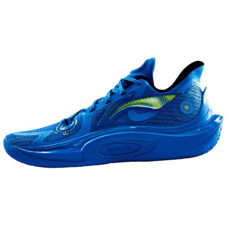 Li Ning SONIC 11 'Cold Fire' Amorti Antidérapant Résistant à l'abrasion Basse Cheville Chaussures de Basketball Homme Bleu ABAT021-8