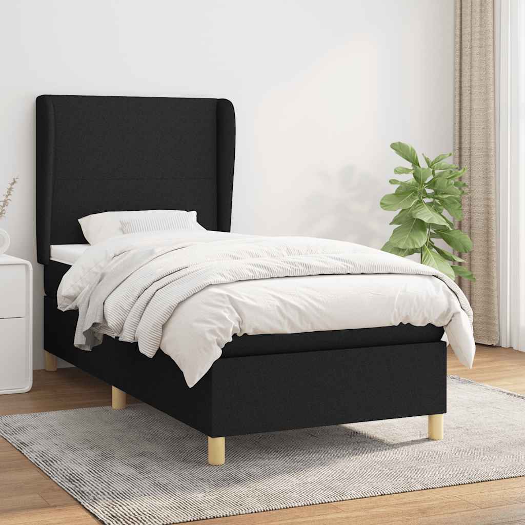 Box Spring Bed with Mattress Black 80 x 200 cm Fabric
