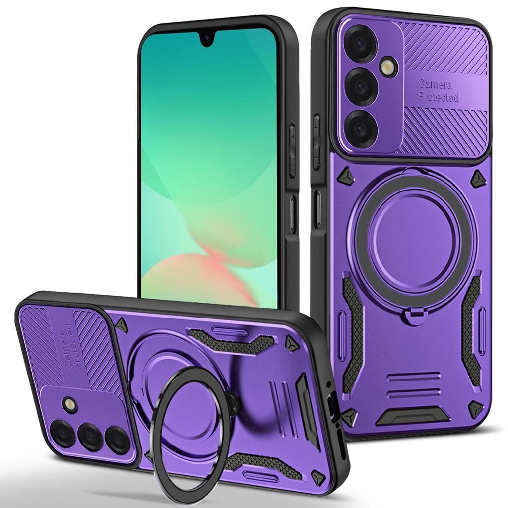 For Samsung Galaxy S26+ Magnetic Case Shockproof TPU + PC Phone Back Cover with Kickstand