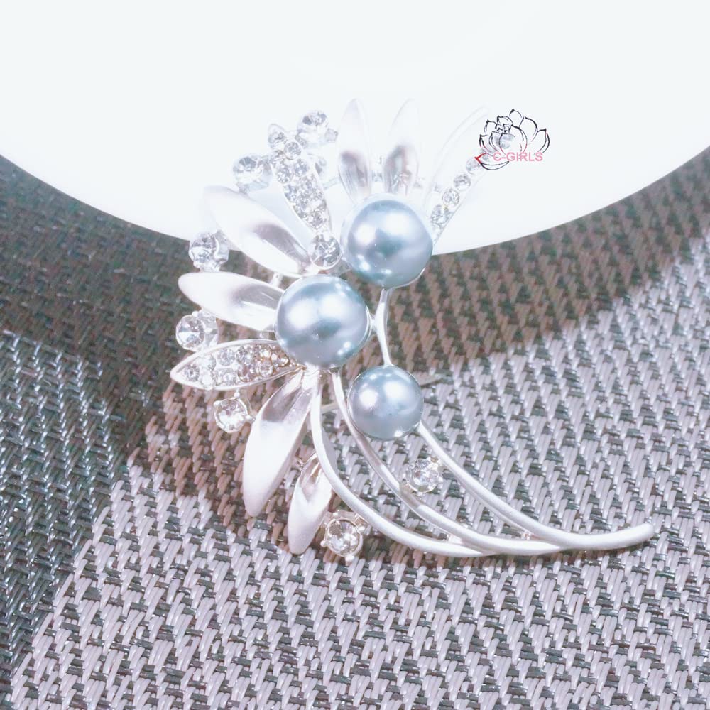 Pearl Shop Perle Feder Groß 10mm Perle Standard 8mm Zirkonia Diamant Brosche Hanadama Qualität Muschelperle Flügel Blume Tag Shichigosan Hochzeit Schwarz Alles