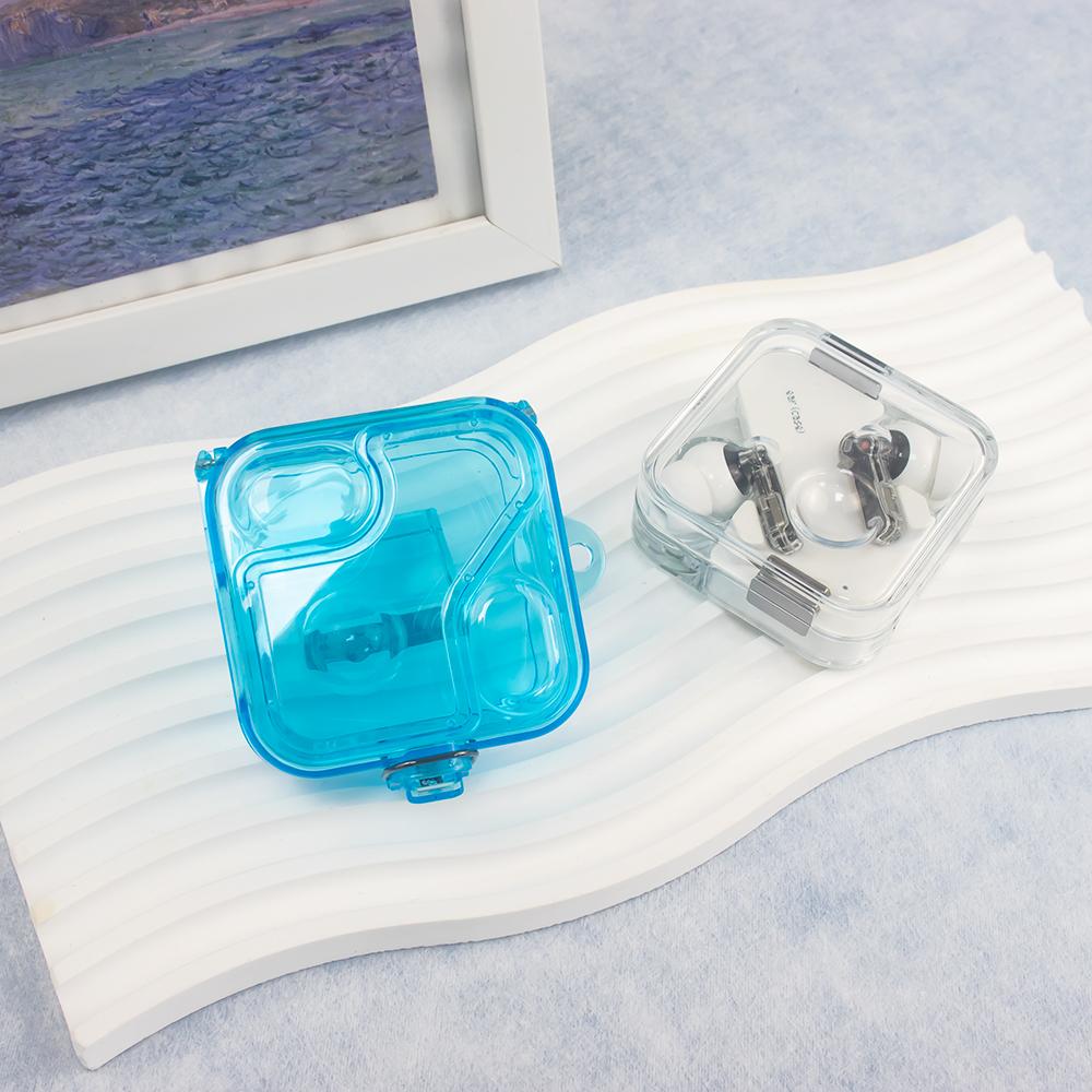 PC Headphone Shell Clear Candy Color Wireless Headphones Cover With Lanyard Hook On-off Snap Fall-protection for Nothing Ear 2