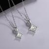 Hot Selling Cross‑border S925 Sterling Silver Princess Cut Moissanite Pendant Necklace for Women, Clavicle Chain, Valentine's Da