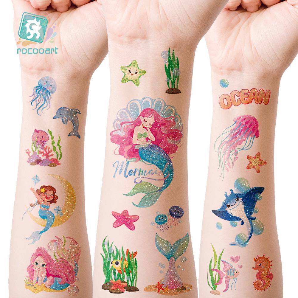 Ocean Glitter Animal Waterproof Tattoo Stickers for Kids