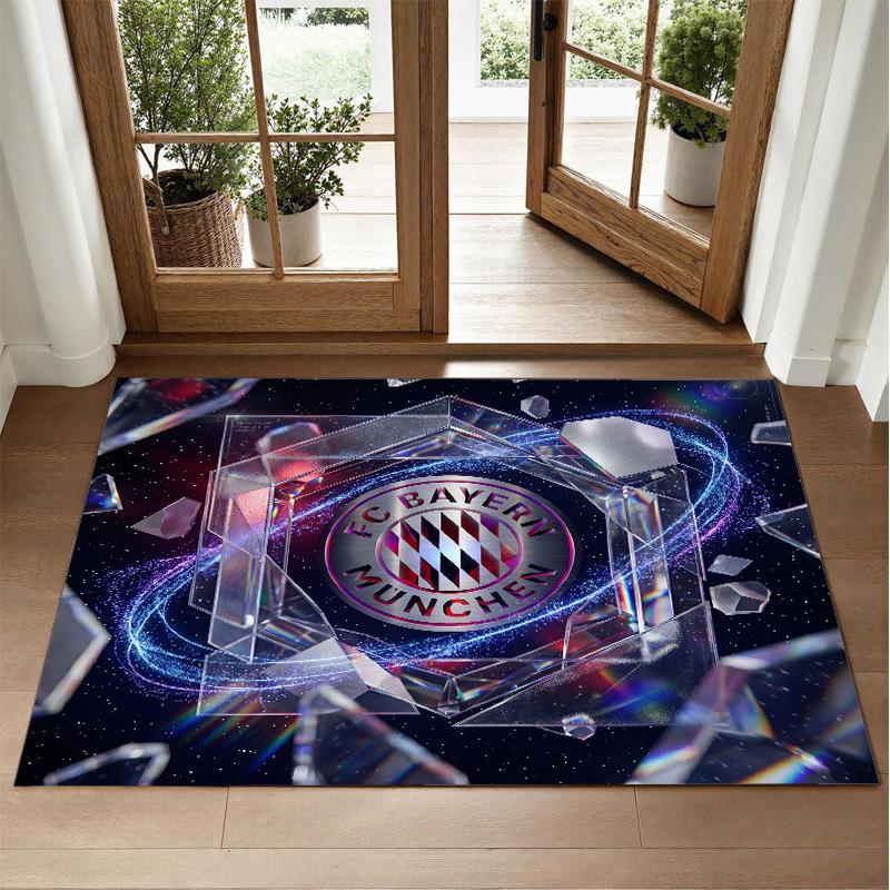 Bayern Munich Design Crystal Velvet Rug Soft Decorative Mat for Bedroom Entrance