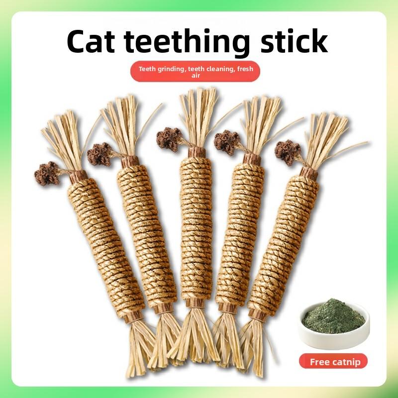 Mutianliao Teething Stick Cat Toy, Self-entertaining and Boring Cat Mint Ball, Cat Teasing Stick, Cat Refreshing Magic Tool for Kittens