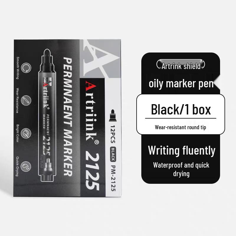 Waterproof, Oil-Proof Permanent Marker, Non-Fading, White Oil-Based, Erasable Green Thick-Head & Red Highlighting Pen