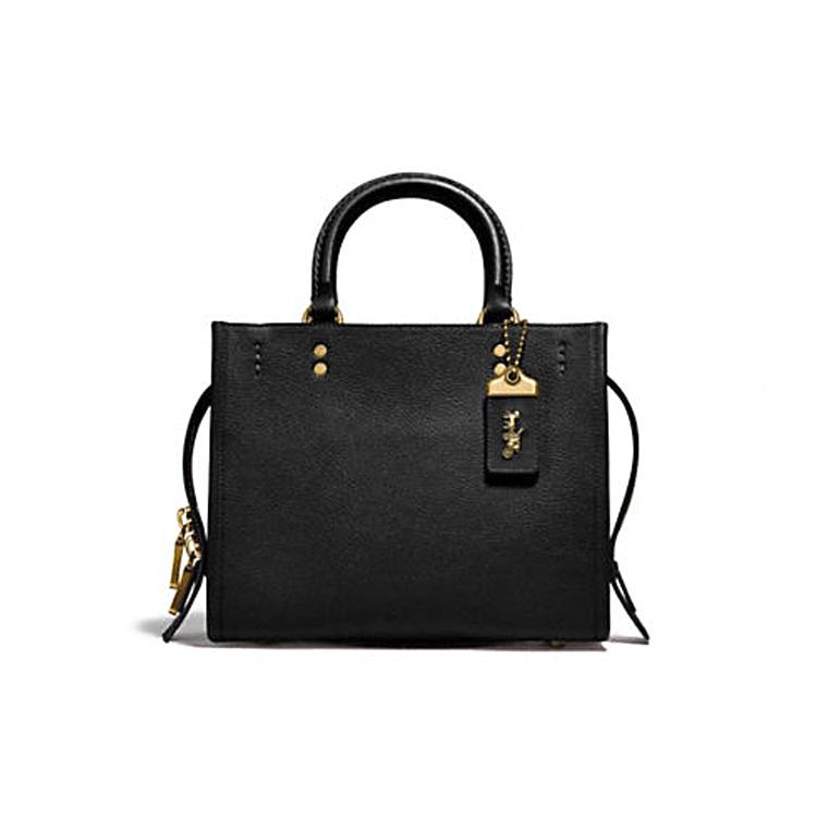 

New COACH Rogue Leather Portable Crossbody Bag, Shoulder Bag Medium Size Women s C3877-B4BK 24.9*14.0*19.8CM