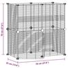 3114036 vidaXL Cage animaux de compagnie à 12 panneaux et porte Noir 35x35 cm