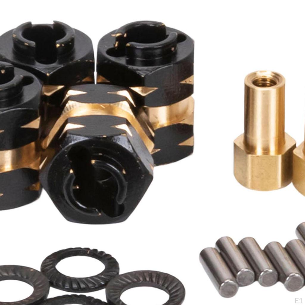 4Pcs Brass Wheels Hubs Aluminum Alloy Wheel Adaptor for Axial SCX24 Axi00001
