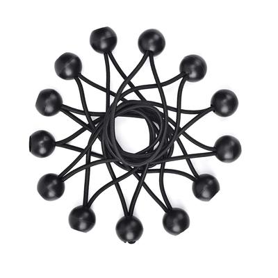 LUCKYBEE 30pcs Tent Tarp Ball Bungee Cord Ball Stopper Rubber Camping Fixed Rope Tent Accessories (Black)