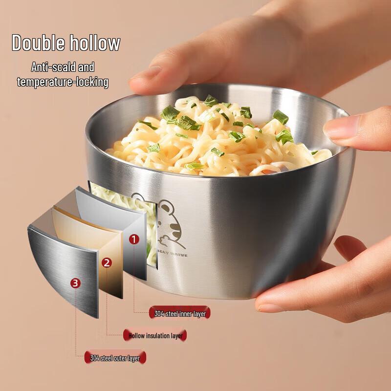 maxcook 304 Stainless Steel Insulated Soup Bowl with Lid
