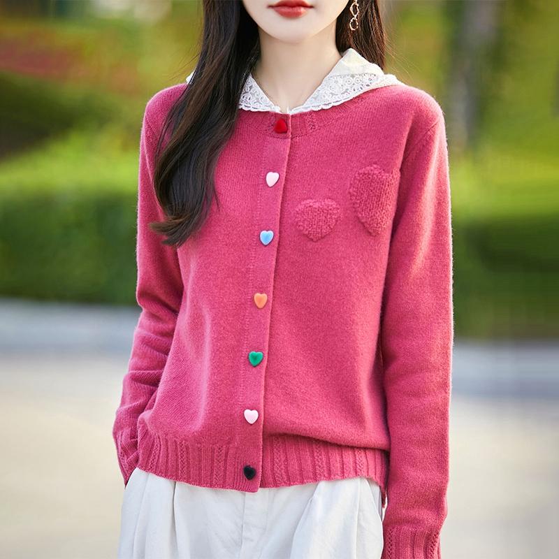 Pulover de damă din cașmir Qinghe cașmir 30% cașmir 70% lână cardigan toamnă și iarnă din cașmir moale și cald