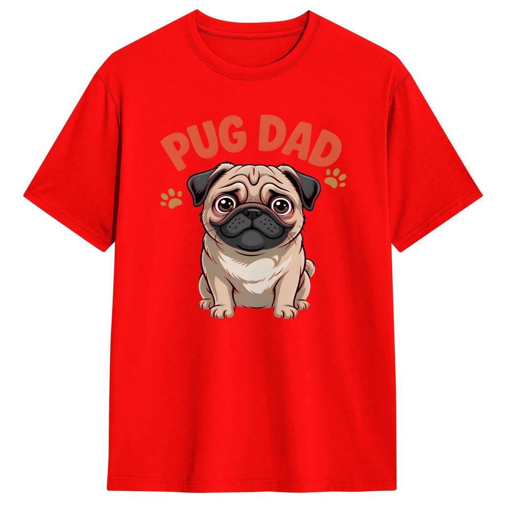 Fathers Day Tshirt Summer Pug Dad Hipster T Shirts Unisex 100 Cotton O Neck 4xl 5xl 6xl Top Tees Shortsleeved Y2k Fun Tops