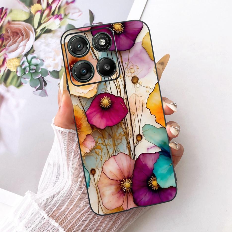 For Motorola Moto G15 Power Case Moto G17 Cute Love Heart Painted Cover Soft Silicone Case For Motorola G17 Power MotoG15 Fundas