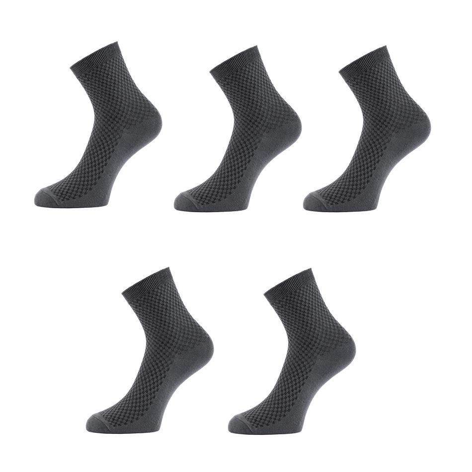 Men's Bamboo Fiber Mid-Calf Business Socks - Breathable, Double-Needle, Four Seasons Style