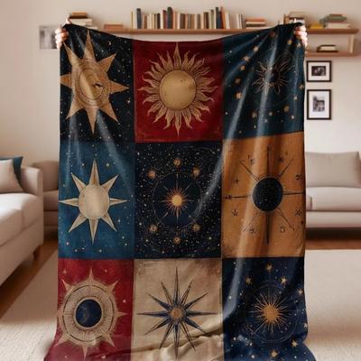 Astrology Sun Moon Blanket Blanket Heavenly Vintage Star Moon Boho Sun Moon Stars Blanket Vintage Blanket