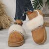 2025 New Snow Boots Women's Winter Fur Integrated Wool Mouth Velvet Thick Bottom Warm Outer Wear Bag Head Half Slippers