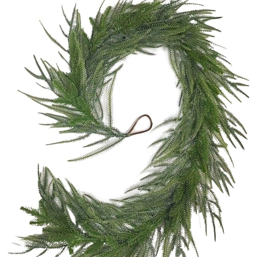 2M Artificial Pine Garland Home Deco Seasonal Faux Greenery Garland Real Touch Imitation Plant Winter Pine Garland Fireplaces